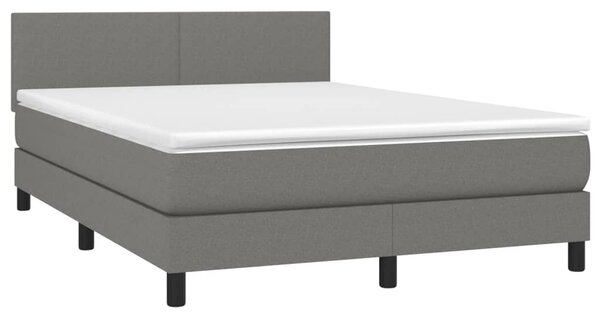 Box spring postel s matrací tmavě šedá 140x200 cm textil 3139898