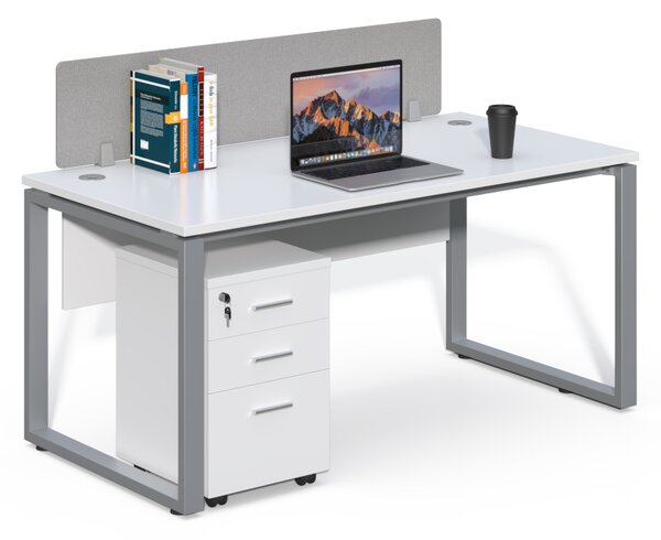 Kancelářský stůl s kontejnerem Houseland Prime Max 01 160 cm bílý