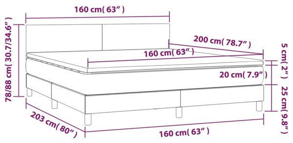 Box spring postel s matrací růžová 160x200 cm samet 3141196