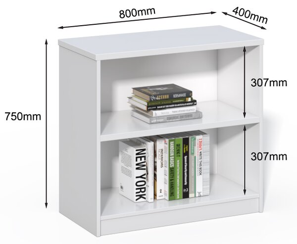 Nízký kancelářský regál Houseland Prime Line 01 80 cm bílý