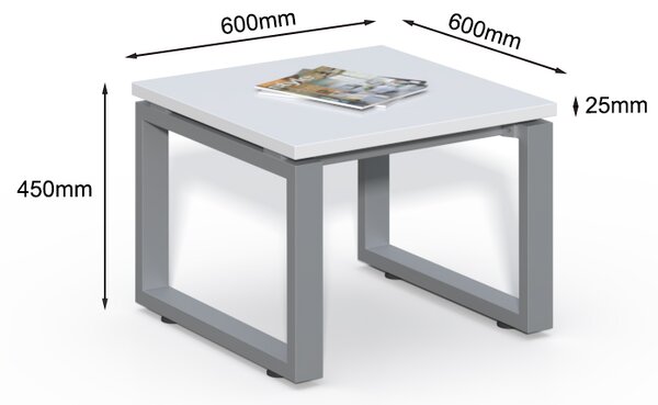 Konferenční stolek Houseland Prime Coffee 01 60 cm bílý