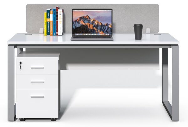 Kancelářský stůl s kontejnerem Houseland Prime Max 01 160 cm bílý