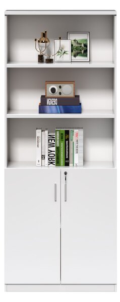 Vysoká kancelářská skříň Houseland Prime Neo 01 80 cm bílá