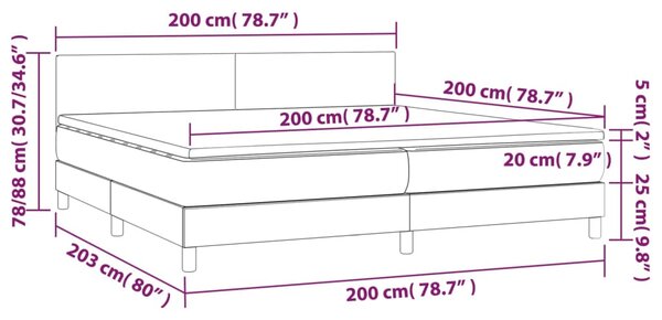 Box spring postel s matrací černá 200x200 cm textil 3139923