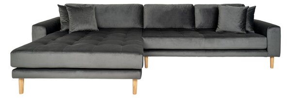 House Nordic Pohovka Lido Lounge (Pohovka vlevo v tmavě šedém sametu se čtyřmi polštáři\nHN1013)