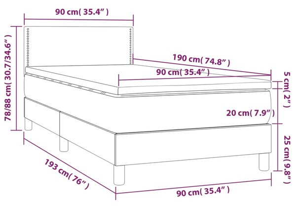 Box spring postel s matrací černá 90x190 cm umělá kůže 3141035