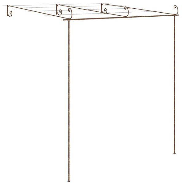 Zahradní pergola hnědá s patinou 3 x 3 x 2,5 m železná 313997