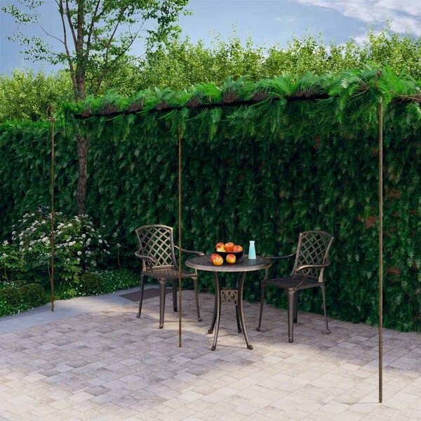 Zahradní pergola hnědá s patinou 6 x 3 x 2,5 m železná 313999