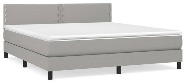 Box spring postel s matrací světle šedá 180 x 200 cm textil 3139993