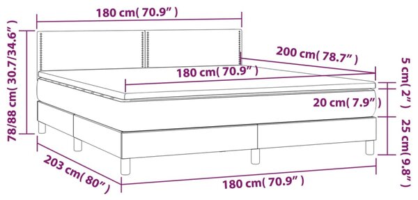 Box spring postel s matrací světle šedá 180 x 200 cm textil 3139993