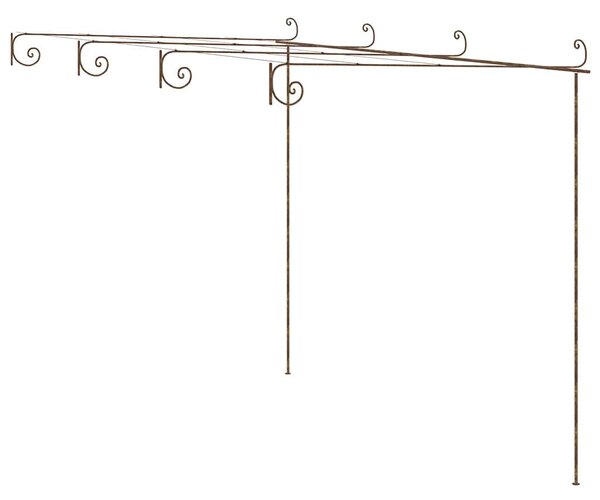 Zahradní pergola hnědá s patinou 4 x 3 x 2,5 m železná 313998
