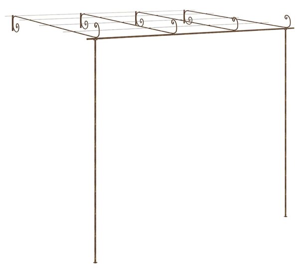 Zahradní pergola hnědá s patinou 4 x 3 x 2,5 m železná 313998