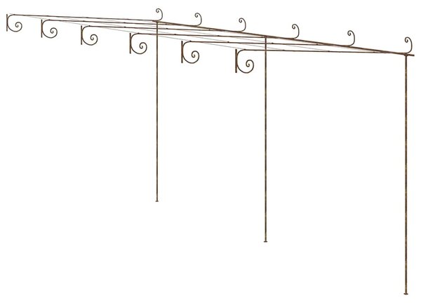 Zahradní pergola hnědá s patinou 6 x 3 x 2,5 m železná 313999
