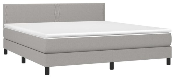 Box spring postel s matrací světle šedá 180 x 200 cm textil 3139993