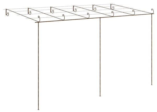 Zahradní pergola hnědá s patinou 6 x 3 x 2,5 m železná 313999