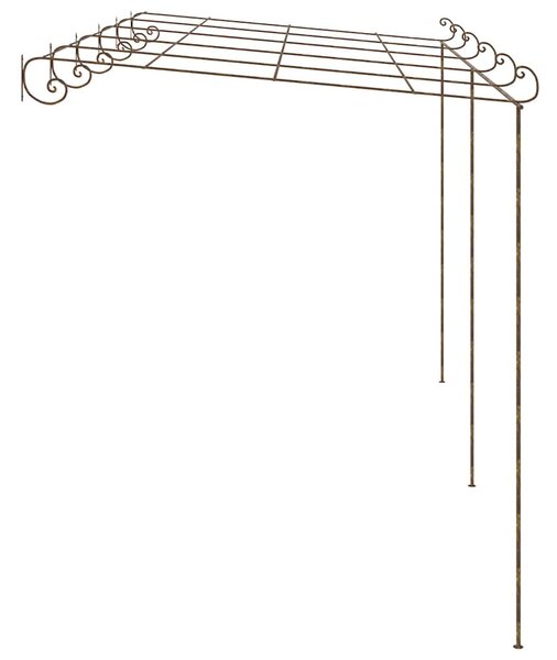 Zahradní pergola hnědá s patinou 6 x 3 x 2,5 m železná 313999