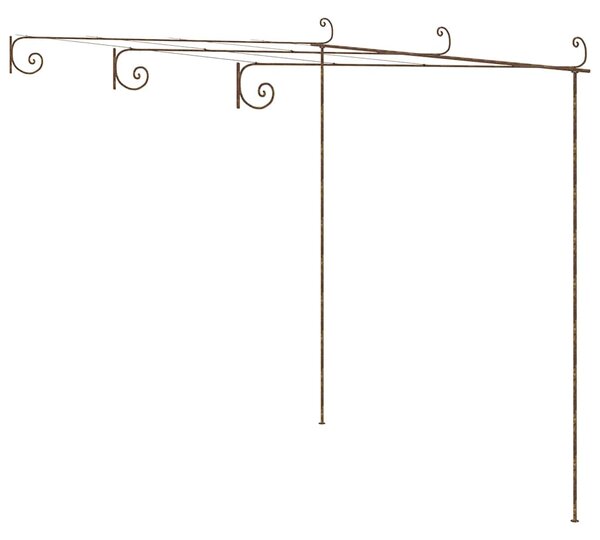 Zahradní pergola hnědá s patinou 3 x 3 x 2,5 m železná 313997