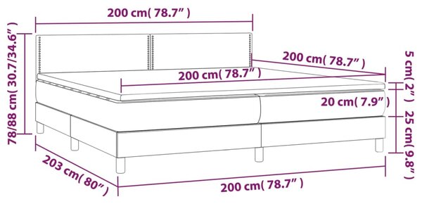 Box spring postel s matrací bílá 200x200 cm umělá kůže 3141084