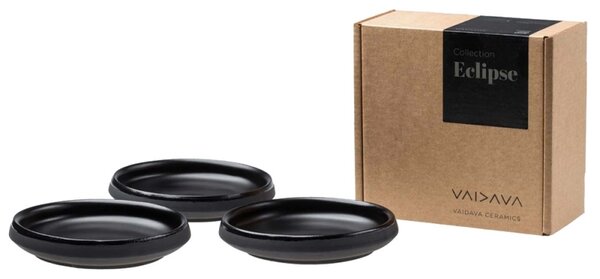Vaidava Set talířků Eclipse 11,5cm, 3ks, černý