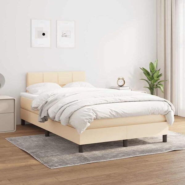 Box spring postel s matrací krémová 120x200 cm textil 3140046