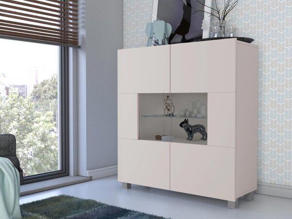 Vitrína Bralani BR01, Barva: černá / černá lesk, Osvětlení: osvětlení LED - bílé 5902928149104