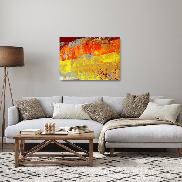 Skleněný obraz abstrakce - malba (70x50 cm)