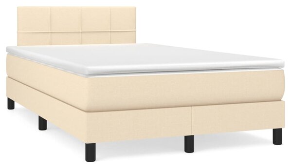 Box spring postel s matrací krémová 120x200 cm textil 3140046