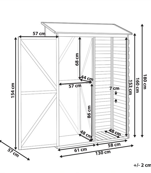 Bouda na nářadí CENGIO 130 cm 57 cm Šedá