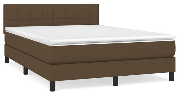 Box spring postel s matrací tmavě hnědá 140x190 cm textil 3140052