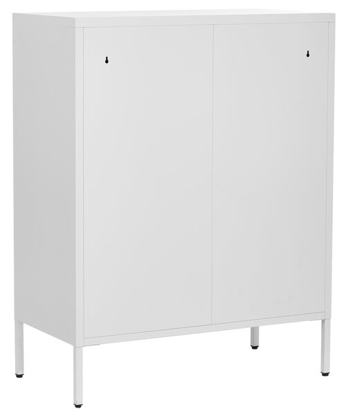 Prosklená komoda ESHOLT Kov 80 cm Bílá
