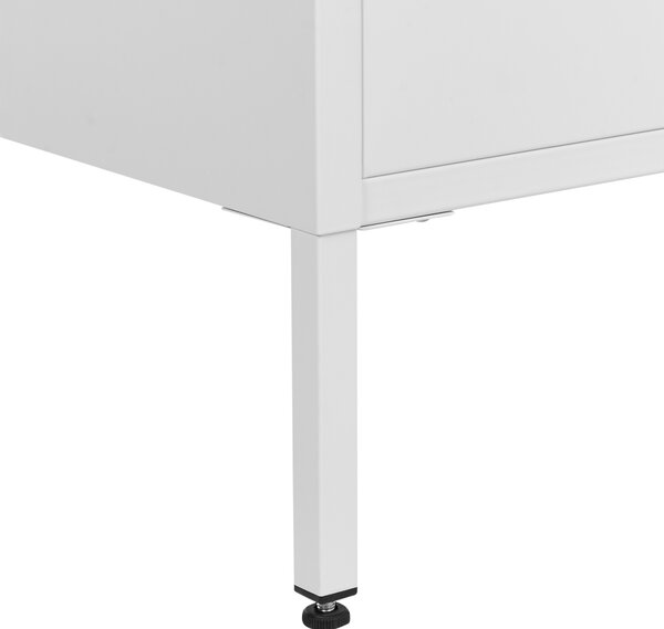 Prosklená komoda ESHOLT Kov 80 cm Bílá