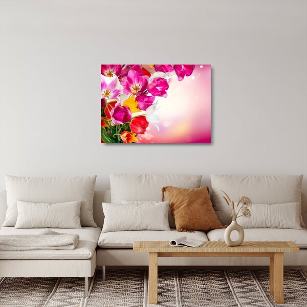Skleněný obraz tulipánů (70x50 cm)