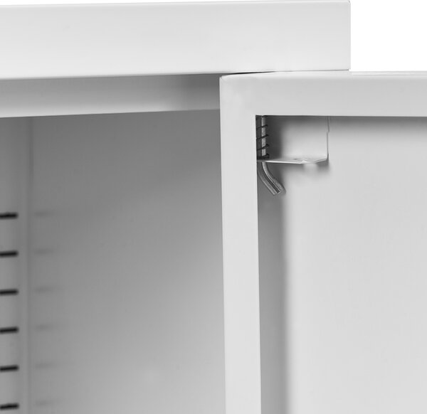 Prosklená komoda ESHOLT Kov 80 cm Bílá