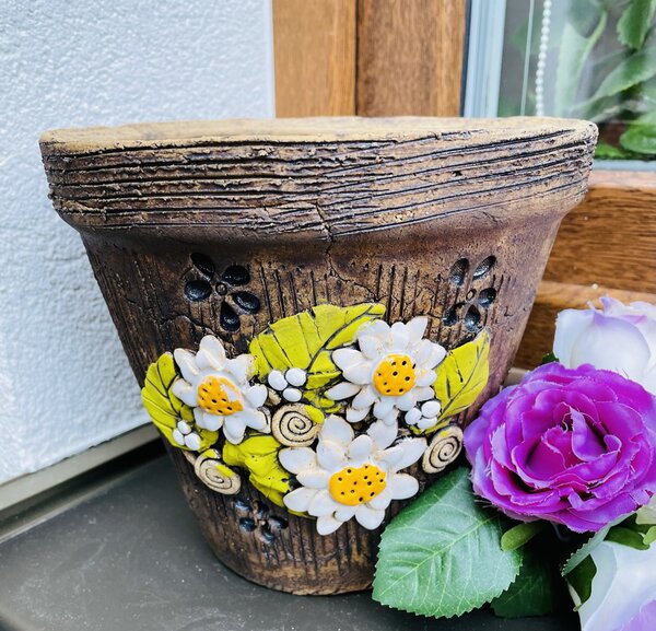 Keramika Javorník Květináč - kopretiny