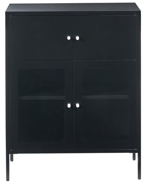 Prosklená komoda ESHOLT Kov 80 cm Černá