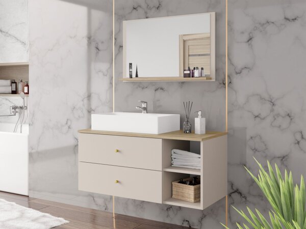 Koupelnový nábytek Kiegi I, Barva: biały mat / biały mat + marmur bianco, Sifon k umyvadlu: ne, Umyvadlo: ne 5903211320019