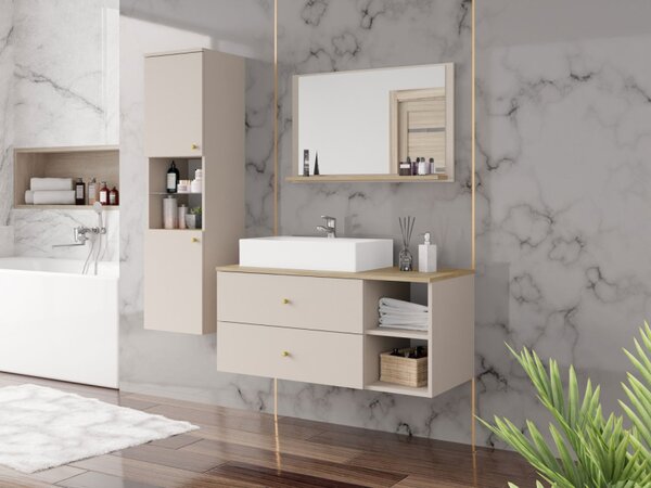 Koupelnový nábytek Kiegi II, Barva: pouštní písek + pouštní písek / dub cremona, Sifon k umyvadlu: ne, Umyvadlo: ne 5903211437748