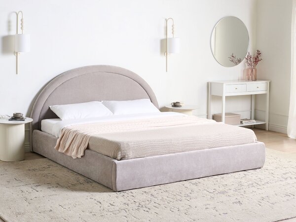 Postel s úložným prostorem Žinylka MOUZON 180 x 200 cm Taupe