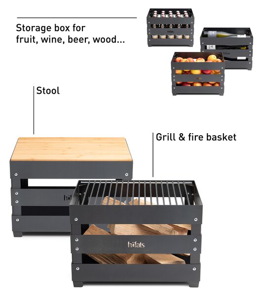 Höfats designové zahradní grily Crate