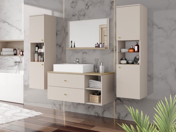 Koupelnový nábytek Kiegi III, Barva: pouštní písek + pouštní písek / dub cremona, Sifon k umyvadlu: ne, Umyvadlo: ne 5903211437786
