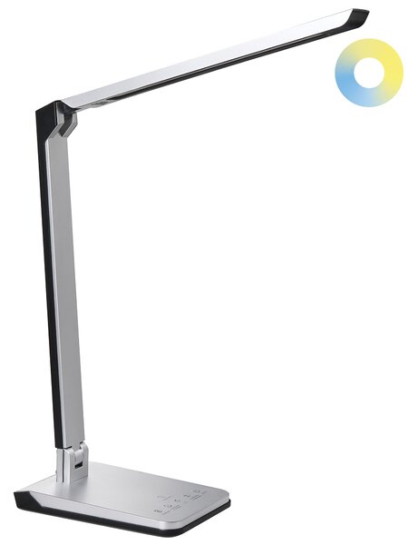 LED stolní lampa PICTOR se stmívačem Stříbrná