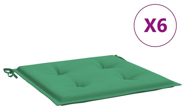 Podušky na zahradní židli 6 ks zelené 50x50x3 cm látka oxford 314049