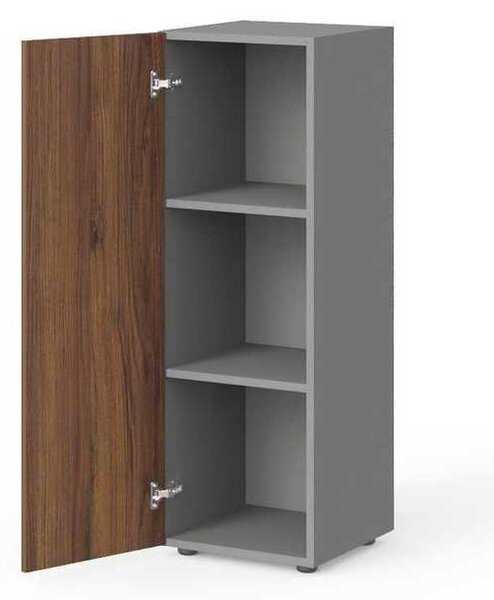 Střední skříň Manager 39,9 x 42,2 x 119,5 cm, levá, ořech warmia / šedá