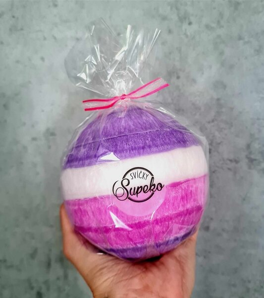 Supeko svíčka koule Černý hrozen 12 cm kytička