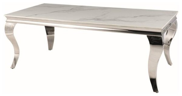 Konferenční stolek PRANCIO bílá/stříbrná