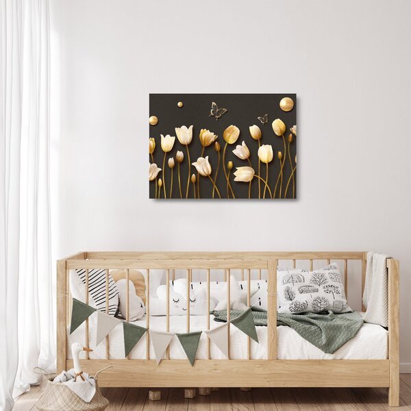 Skleněný obraz - Tulipány - abstraktní (70x50 cm)