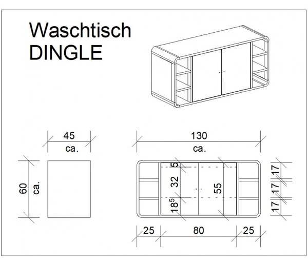 Sestava koupelnového nábytku Dingle III