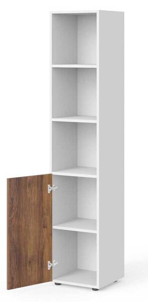 Vysoká skříň Manager 39,9 x 42,2 x 196,5 cm, levá, ořech warmia / bílá