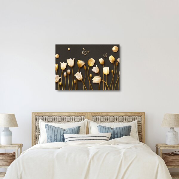 Skleněný obraz - Tulipány - abstraktní (70x50 cm)