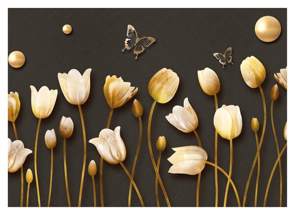 Skleněný obraz - Tulipány - abstraktní (70x50 cm)